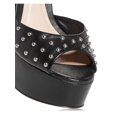 thumbnail image 2 of AQUA Womens Black 1-1/2" Platform Ankle Strap Studded Cullen Round Toe Block Heel Buckle Dress Sandals Shoes 8.5 B, 2 of 2