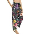 thumbnail image 2 of Junzan Mushrooms Snails Butterflies Women'S Pajama Pants Drawstring Comfy Sleep Bottoms With Pockets, 2 of 9
