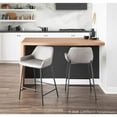 thumbnail image 6 of Daniella Industrial Counter Stool In Black Metal And Grey Faux Leather - Set Of 2, 6 of 13