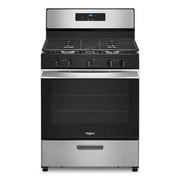 Brand New WFG505M0MS Whirlpool 30" 5.1 cu ft 5 Burners Gas Range in Stainless Steel. Dimensions of 29 width, 27.2 depth, and 46.25 height
