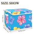 thumbnail image 3 of Hawaiian Flowers Bright Color Foldable Storage Bin with Lid and Handle Collapsible Storage Box 16.5 x 12.6 x 11.8 inches, 3 of 7