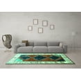 thumbnail image 3 of Ahgly Company Indoor Rectangle Persian Turquoise Blue Traditional Area Rugs, 7' x 10', 3 of 4