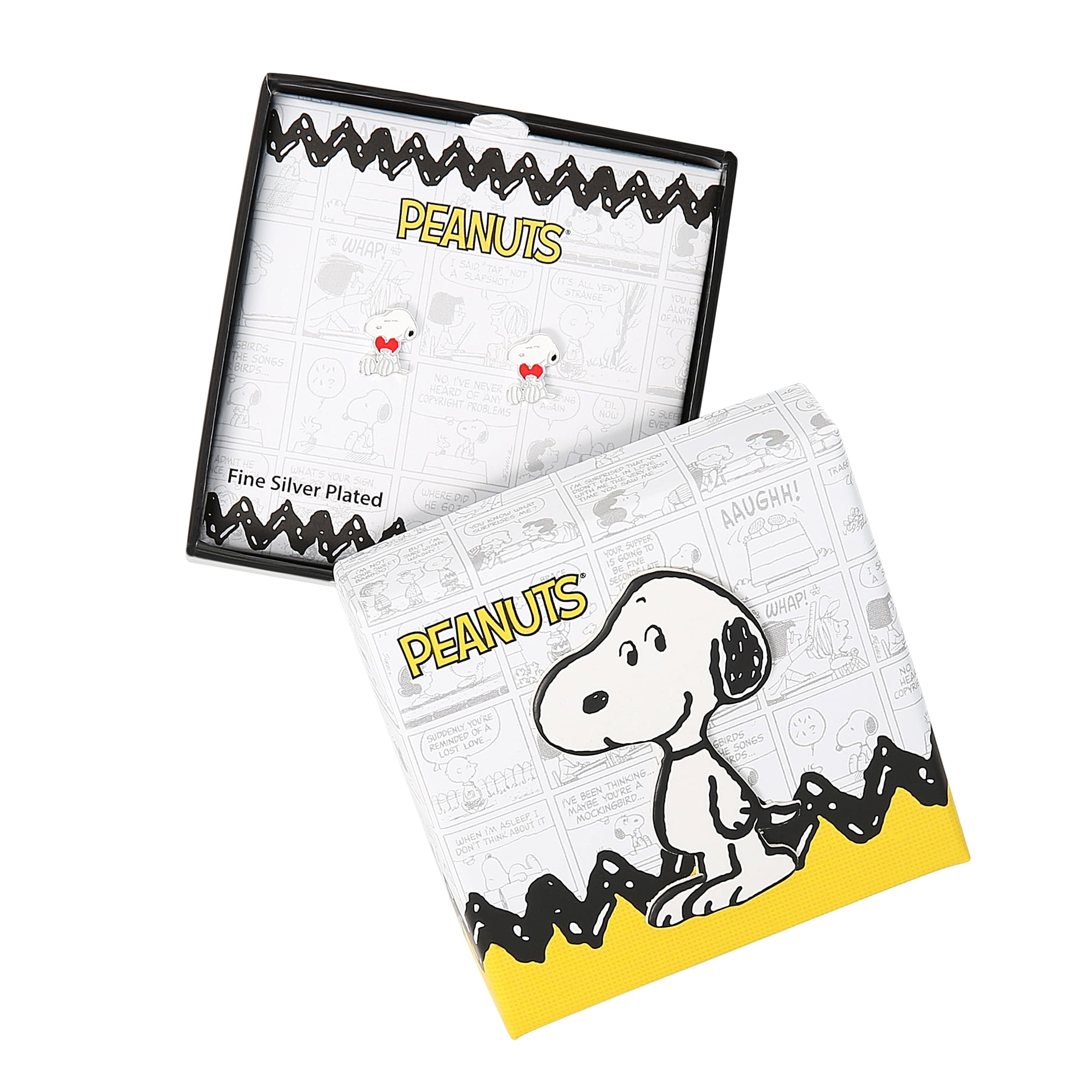 SallyRose Peanuts Silver Plated Enamel Snoopy Heart Stud SallyRose Peanuts Silver Plated Enamel Snoopy Heart Stud