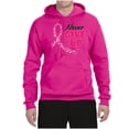 thumbnail image 2 of Wild Bobby, Never Give Up Fight Cancer, Breast Cancer Awareness, Unisex Graphic Hoodie Sweatshirt, Fuschia, Large, 2 of 4