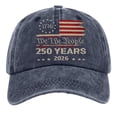 thumbnail image 4 of AJGRHE Washed Distressed Print Baseball Cap Unisex Adjustable Twill Hat For Independence Day Casual Wear Navy One Size, 4 of 4