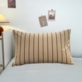 thumbnail image 5 of YiJuHui 3pcs Striped Pillow Cases, Washed Cotton, Ticking Stripe Vertical Pinstripe Neutral Farmhouse, Pillowcases Pillow Shams Covers, Beige, Standard Size 48*74cm, 5 of 7