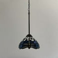 thumbnail image 3 of Tiffany Hanging Lamp Blue Stained Glass Dragonfly 1-Light LED Bulb Pendant Light for Dining Room, Island, Kitchen, 3 of 4