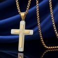 thumbnail image 2 of Cross Pendant Necklace for Men, Large Jesus Christ 316L Stainless Steel Cross Pendant Necklace, Box Chain Heavy Duty Necklace for Men, 2 of 9