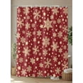 thumbnail image 4 of Christmas Snowflakes Long Shower Curtain Set, Waterproof Shower Curtains for Bathroom, Xmas Winter Watercolor Gold Red Washable Fabric Cloth Bath Curtain for Bathtub with Hooks 72x84 Inches, 4 of 6