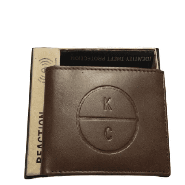 Cartera Kenneth Cole Marrón Caballero Elegante Logo Rfdi Identity Theft Protection