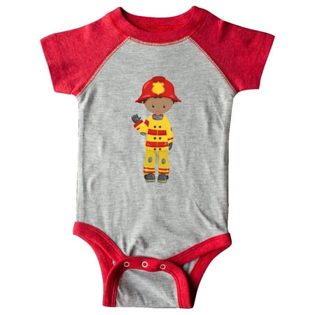 

Inktastic African American Boy Fireman Firefighter Gift Baby Boy Bodysuit