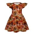 thumbnail image 4 of Dresses For Girls Halloween Pumpkin Pattern Round Neck Flowy Sundress Fall Casual Halloween Wear for Girls Ages 6–14, 4 of 4