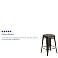 thumbnail image 5 of Emma + Oliver Commercial Grade 24"H Backless Distressed Copper Metal Indoor-Outdoor Stool, 5 of 14