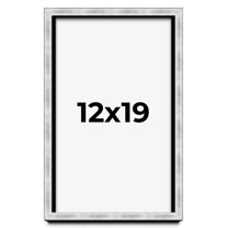12x19 Frame Brushed Silver Solid Wood Picture Frame | 0.75 Inch Moulding Width | Rabbet Depth 0.75