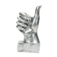 thumbnail image 3 of Estatua de gesto divertido con la mano, decoración de escritorio, escultura decorativa de resina. Pulgar arriba plata, 3 of 9