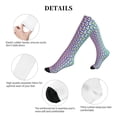 thumbnail image 5 of Lsque Rainbow Peacock Feathers Pattern Sport Compression Socks for Men & Women 15-20 mmHg Knee High Nurse Pregnant Running Medical and Travel Athletic, 5 of 6