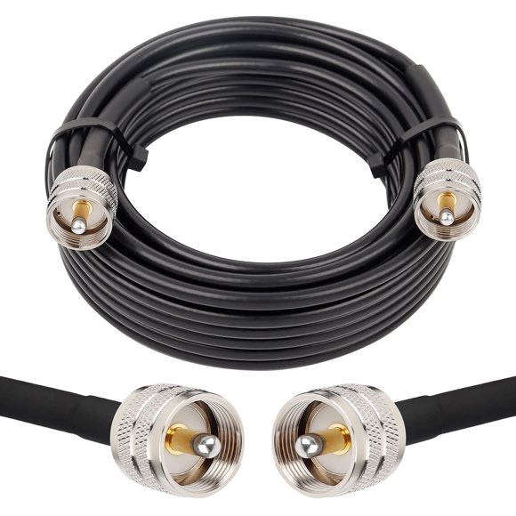 MOOKEERF PL259 UHF Cable 35ft CB Coax Cable RG58 CB Cable UHF Male to Male for CB Radio Ham Radio Amateur Radio Antenna Analyzer SWR Meter