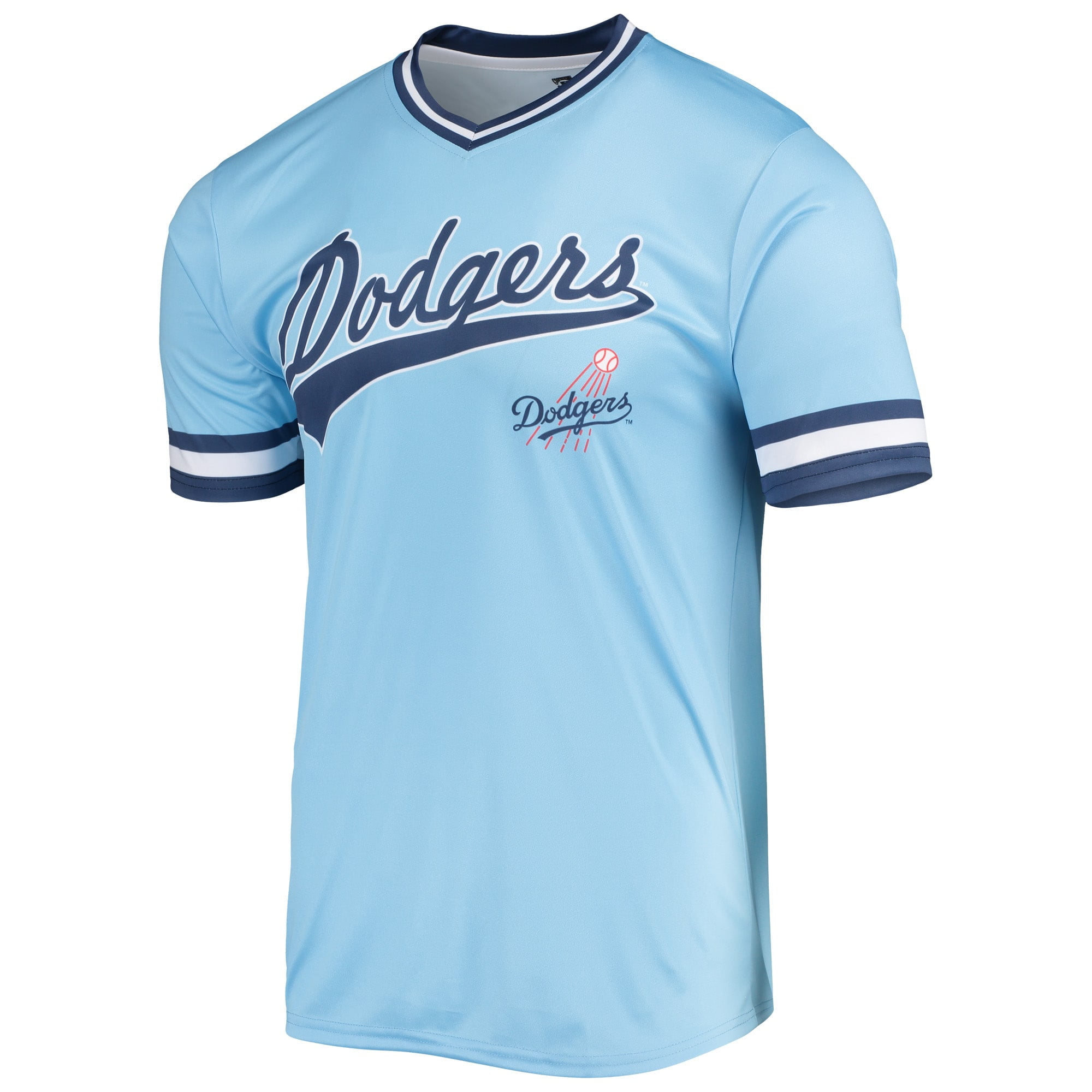 Men's Stitches Blue/Royal Los Angeles Dodgers Cooperstown Collection V-Neck Team Color Jersey