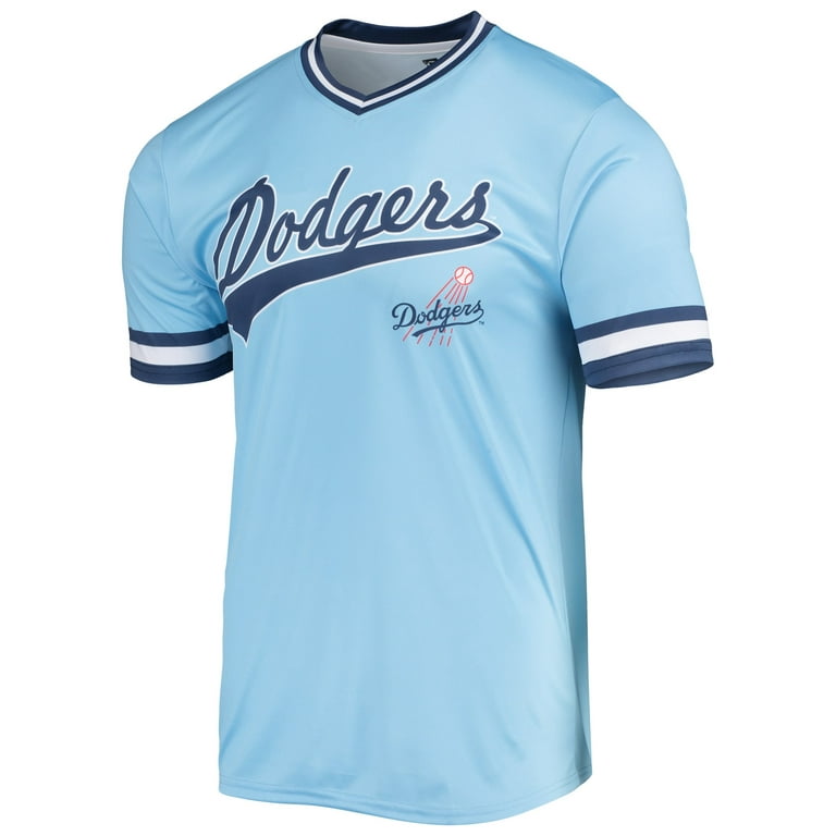 Men's Stitches Blue/Royal Los Angeles Dodgers Cooperstown Collection V-Neck  Team Color Jersey 
