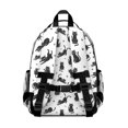 thumbnail image 3 of Black Cat and Paw Print White Pattern Cute School Backpack Bag for School with Padded Back and Adjustable Shoulder Straps 15.25"x11.5"x5.25", 3 of 5