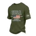 thumbnail image 3 of Homeyce Mens 250 Anniversary Usa Shirt Short Sleeve Usa Flag Print Shirts 4th Of July Independence Day Vintage Tshirt Crew Neck 250th America Anniversary Patriotic Shirts,Green XL, 3 of 6