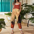thumbnail image 5 of Halloween Jumpsuits for Women Linen Oversized Sleeveless Dressy Floral Print Adjustable Strap Rompers, 5 of 6