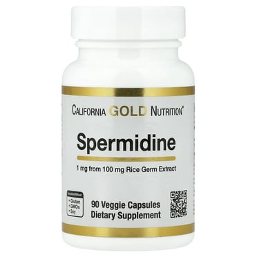 California Gold Nutrition Spermidine, Rice Germ Extract, 1 mg , 90 Veggie Capsules