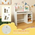 thumbnail image 4 of Resenkos Kids Study Desk Children Writing Table with Hutch Drawer Shelves and Keyboard Tray-White, Small Folding Table for Arts & Crafts, Snack Time, Homeschooling, Homework, 4 of 8