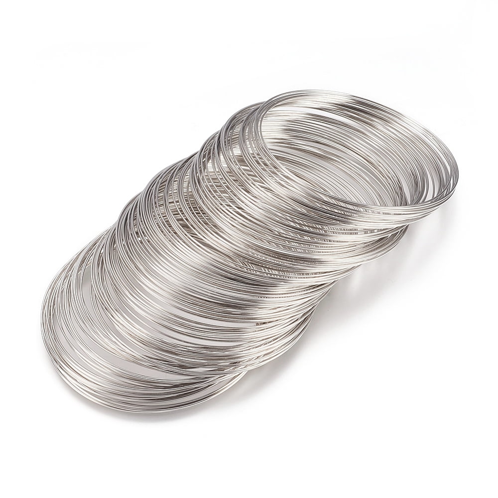 1000gs Steel Memory Wire for Wrap Bracelets Making Nickel Free 22 Gauge 0.6mm 60mm inner diameter 1800 circles/1000g