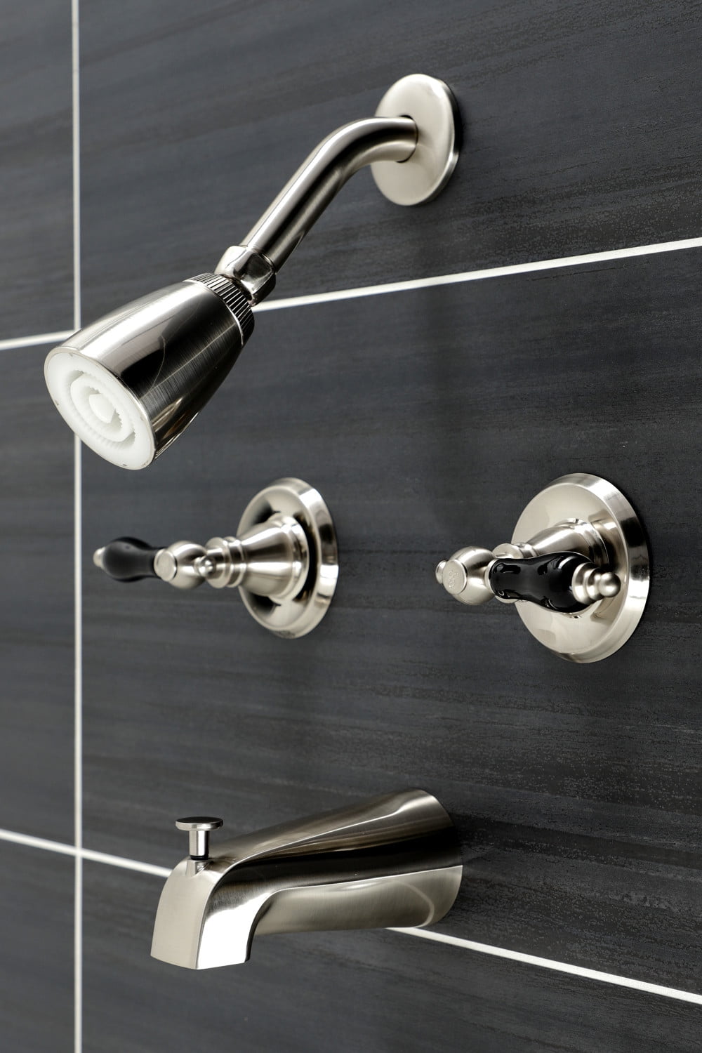 Kingston Brass KB248AKL Duchess Two-Handle Tub and Shower Faucet, Brushed Nickel