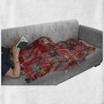 thumbnail image 6 of Oriental Soft Flannel Fleece Throw Blanket, Grunge Warm Toned Pattern with Ornaments, Cozy Plush for Indoor and Outdoor Use, 60" x 80", Dark Coral Multicolor, by Ambesonne, 6 of 6