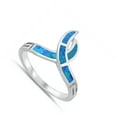 thumbnail image 4 of CHOOSE YOUR COLOR Blue Simulated Opal Twist Ring .925 Sterling Silver CZ Jewelry Female Size 9, 4 of 4