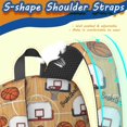 thumbnail image 5 of Basketball and Hoop Wooden Pattern 17" Waterproof Oxford School Backpacks for Teens, S-Shape Padded Straps, for School, Travel, Hiking, Camping, 5 of 5