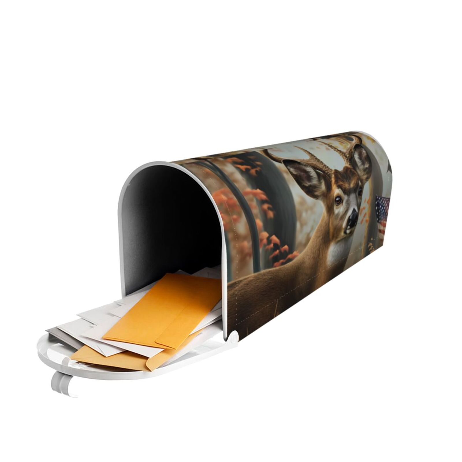 Vsdgher American Wildlife Deer Forest Mailbox Cover Magnetic Mailbox Wraps Post Letter Box Cover for Garden Yard Home Decor 2 Sizes-25.5x21 in