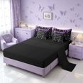 thumbnail image 4 of Homewish Glitter Ice Cream Drip Twin Bedding for Girls, With God All Things Are Possible Print Bedding Comforter Set, Purple Black, Black Reversible, 7pcs, 4 of 7