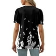 thumbnail image 3 of NAMTYQX T Shirts for Women Soft V Neck Casual Printed Loose Short Sleeve Plus Size Lightweight Trending Black Size M, 3 of 5