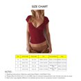 thumbnail image 4 of Camiseta ajustada con cuello en V para mujer, Color puro, versátil, transpirable, manga corta, Top de verano para mujer para uso diario, 4 of 8