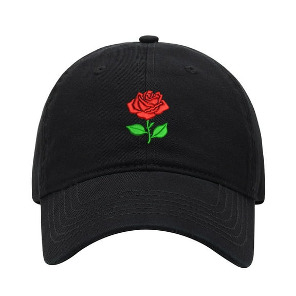 Baseball Cap Embroidered Hat for Rose Flower Men's Adjustable Cotton Unisex Embroidery Baseball Caps