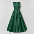 thumbnail image 6 of LEKWK Girls Maxi Dress Satin Sleeveless Crewneck A Line Princess Dress Elegant Flowy Evening Gown with Bow Waist for Wedding Guest Prom Performance Party 0-15Y, 6 of 6