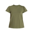 thumbnail image 6 of Time and Tru Women's Crewneck Top with Short Flutter Sleeves, Sizes XS-XXXL, 6 of 6