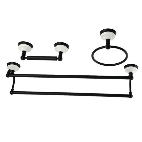 Victorian Bathroom Accessory Set, Matte Black - 3 Piece