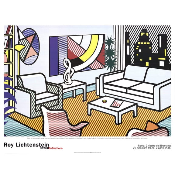 ROY LICHTENSTEIN Interior with Skyline, Collage for Painting, 2000