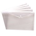 thumbnail image 1 of Carpetas de documentos transparentes Sobres de archivo transparentes Sobres de plástico impermeables Porta archivos Carpeta de documentos Sobre de poliéster con cierre de botón a presión para papelería A4 (Blanco/5 piezas) Zhivalor CWY-0374, 1 of 6