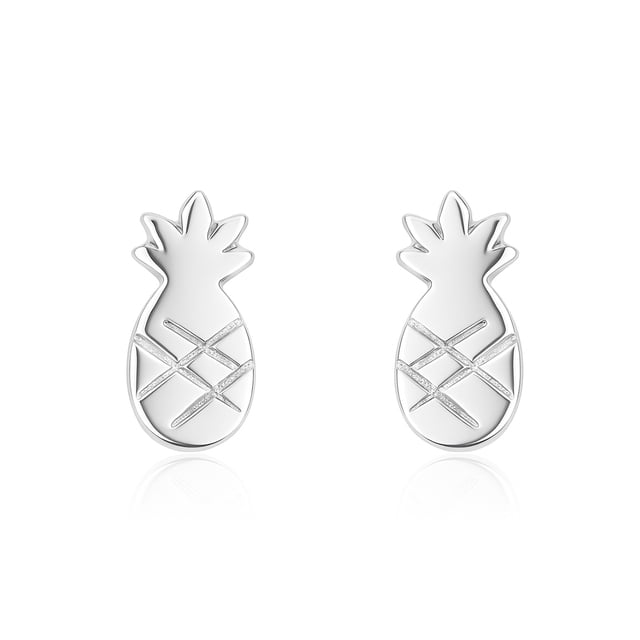 Aretes de plata .925 BELLAPLATA MF broquel Piñas de plata con cortes diamantados