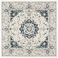 thumbnail image 6 of SAFAVIEH Micro-Loop Diamond Geometric Area Rug, Ivory/Navy, 5' x 5' Round, 6 of 10