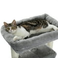 thumbnail image 4 of Pefilos Cat Tree Cat Houses for Outdoor Cats Cat Condo for Large Cats with Sisal Scratching Posts, Cat Nest for Indoor Cats Plush Perch, Cat Tower Furniture Cat Bed, Gray, 4 of 16