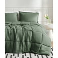 thumbnail image 3 of TRULY SOFT Garment Wash Solid Green King 3 Piece Comforter Set, Solid Color Themed, Oeko-TEX Certified Confidence, 3 of 9
