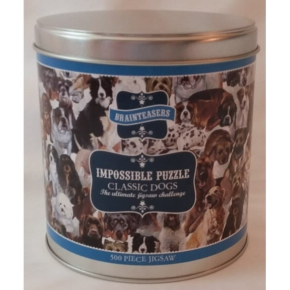 Impossible Puzzle - Classic Dogs 500 Piece Puzzle in Gift-Giving Tin