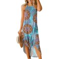thumbnail image 3 of G and PL Vestido largo de playa para mujer, informal, sin mangas, con abertura lateral, halter, 3 of 5
