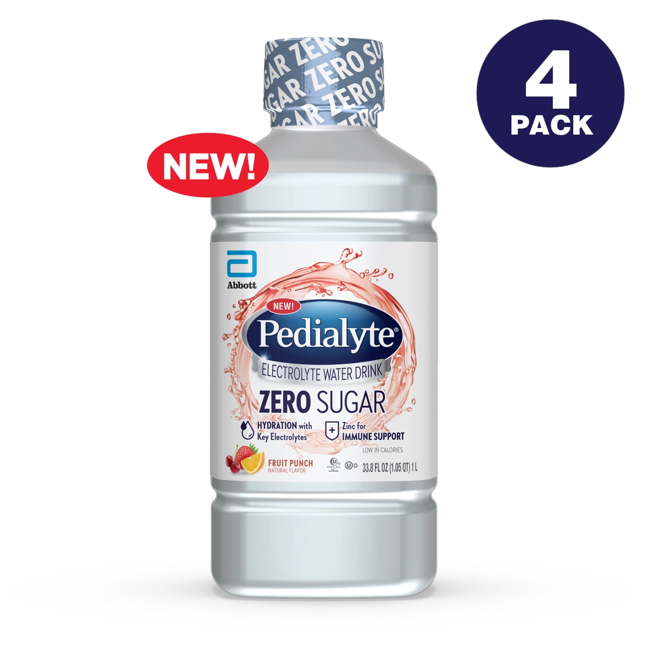 Pedialyte Electrolyte Water with Zero Sugar, Hydration with 3 Key